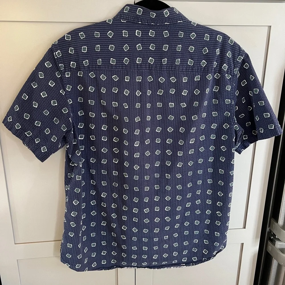 Club Monaco Blue Geometric Print Shirt - Picture 2 of 9